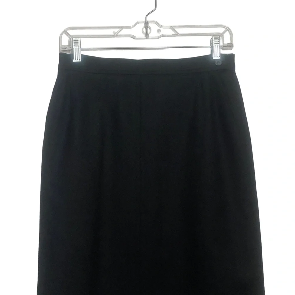 Pendleton Petite 12 Black Skirt‎ Pencil 100% Wool Lined Pockets